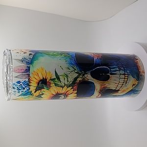 🥤2 for $40🥤Flower Skull 20oz tumbler Handcrafted
